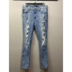 INC International Concepts Jeans Mens 32x32 Skinny Fit Distressed Ripped Denim